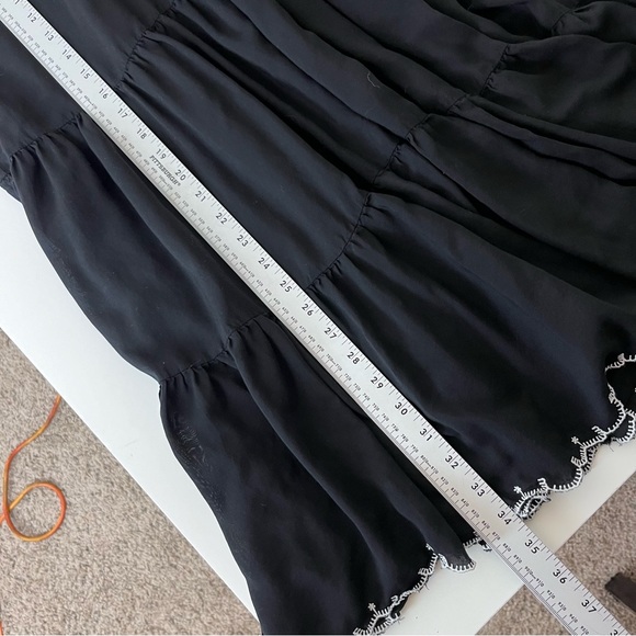 Wilfred Aritzia Dress Womens Large Mini Babydoll Tiered Ruffle Lace Goth Black - Picture 10 of 13